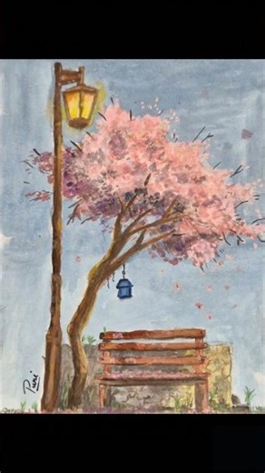 Cherry Blossom Painting 🌸 #shorts #art #viralart