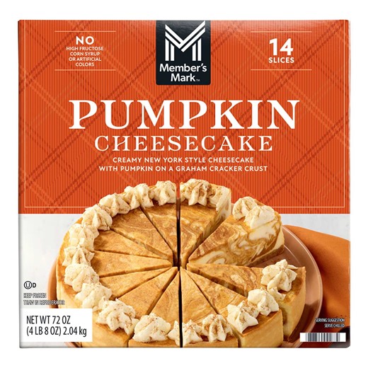Member's Mark 9" New York Style Pumpkin Cheesecake, Frozen, 14 slices - Samsclub.com