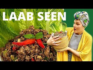 How to make LAAB SEEN | Lao Beef Salad | DIY LAO FOOD | Laab Laap Larp | ລາບຊີ້ນ | ลาบเนื้อวัว