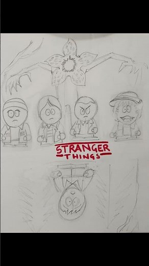 Tutorial on how Draw Stranger Things 🔴⚫