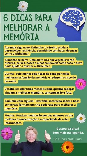 6 Dicas Para Melhorar a Memória #memória #saúdedocérebro #maisde40