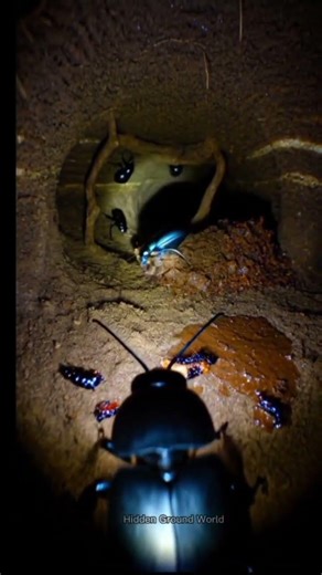 Tiny Camera on a Ground Beetle Reveals Hidden UndergroundColony#GroundBeetle#InsectPOV#Underground