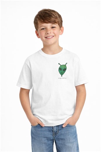 Kids Green Alien Tee | Space UFO Graphic T-shirt - Etsy