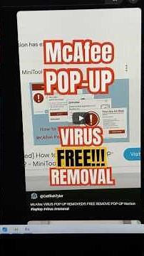 McAfee VIRUS POP-UP REMOVED FOREVER!!! Free!!! #McAfee #Virus #remove