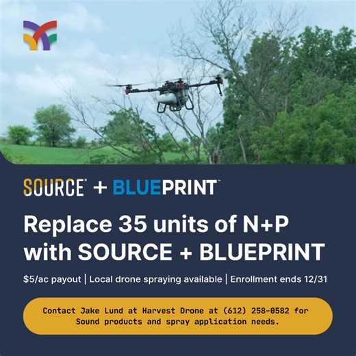 2025 results are in and growers are loving what they’re seeing with Sound Agriculture’s BLUEPRINT SOURCE. https://stan.store/HarvestDrone #minnesota #northdakota #agriculture #rowcrops #corn #soybeans | Harvest Drone