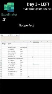 Excel in 30 seconds. Day 3: LEFT