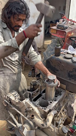 Pro Engine Master: Precision Cylinder Sleeve Seating #shortsfeed #automobile #engineblock #engine