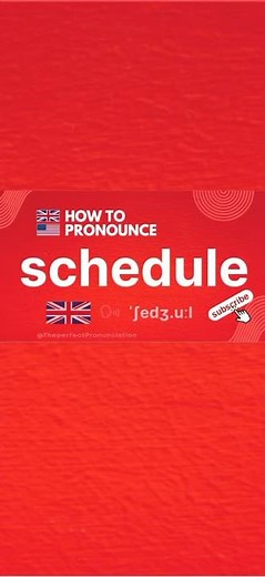 Learn how to pronounce 'schedule' in British & American English in this quick pronunciation guide!