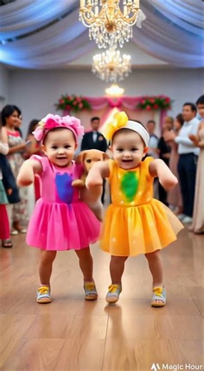 "When Twin Babies and Puppy Dance Together, Magic Happens
