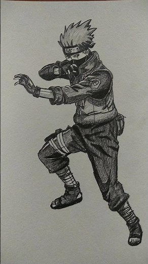 How to draw kakashi in different levels #shorts #anime #drawing