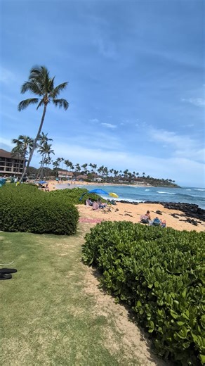 Kauai is sunny on Poipu Beach again. Sheraton Beach & resort