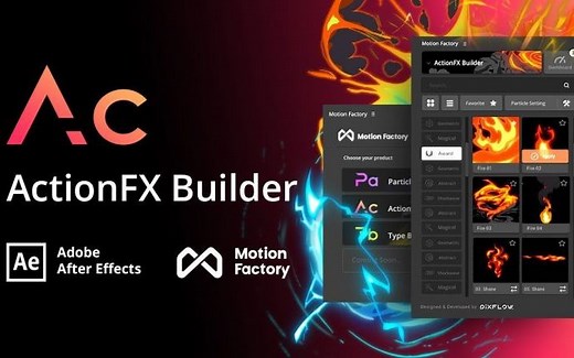 AE卡通合成素材包扩展Motion Factory的ActionFX Builder扩展包介绍和下载