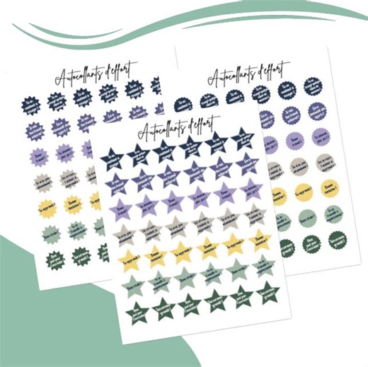 French Reward Stickers | Effort Praise, Classroom Motivation (PDF Printable) - Etsy