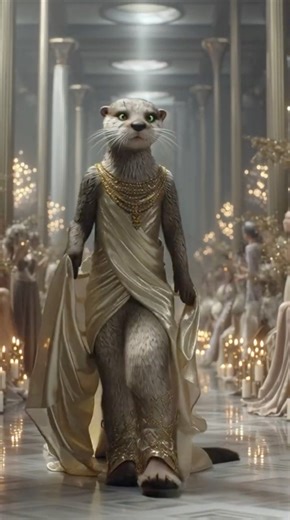 An Anthropomorphic Otter In A Fashion Show#otter #anthropomorphic #highfashion #couture