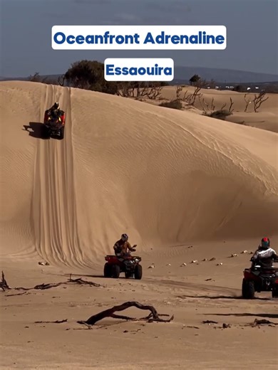 Sunset Quad Adventure by the Ocean 🌊🔥 Thrilling quad biking adventure through Essaouira’s dunes and coast! Experience Morocco’s stunning landscapes like never before. ⏰ 1-hour ride: 350 DHS (35€) 💰 #maroc #essaouira #quadbiking #quadbike #majourneys