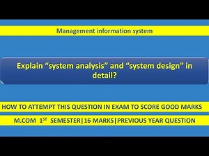 System Analysis & System Design | Meaning, Steps, Tools & Importance | MIS | M.COM