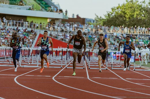 Grant Holloway Wins the Men’s 110-Meter Hurdles at the Olympic Track and Field Trials