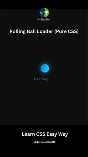 Rolling Ball Loader Animation Using Pure CSS for Beginners | CSS Animation #loadinganimation