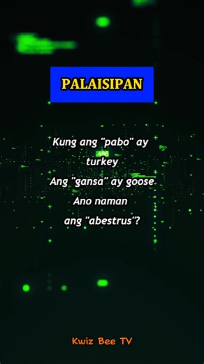 Ano ang abestrus? #triviaquiz #translatetagalogwordtoenglish #fbreels #quiztime #quiz | Kwiz Bee TV