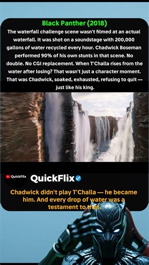 Black Panther (2018),Chadwick Did 90% of His Own Stunts in That Waterfall Scene😐#marvel#blackpanther