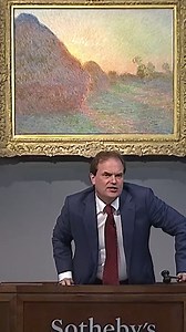 Sotheby's on Instagram: "We’ve seen a lot of Monets come through the #SothebysNewYork doors, but 'Meules' was in a league of its own. Sold in 2019 for $110.7 million after an epic bidding battle, it became the first Impressionist painting to ever surpass the $100 million mark at auction and an artist record. Six years later, that record still stands. Watch as Harry Dalmeny drops the hammer on this historic Monet."