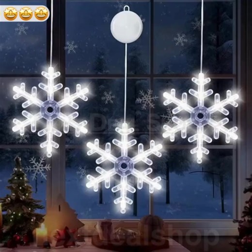 53K views · 126 reactions | Transform your windows into a winter wonderland! ❄️ These LED snowflake lights stick securely with suction cups, creating a frosty glow that's pure magic. Link in comments  | Next Deal Shop | Facebook