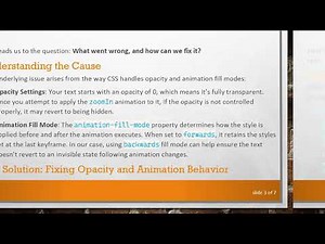 Fixing Text Animation Issues in JavaScript, HTML, and CSS: Understanding Opacity and Keyframes