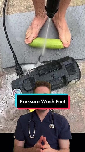 Pressure washers can cause devastating damage if come in contact with your skin. #pressurewash #paintgun #emergencymedicine #doctor