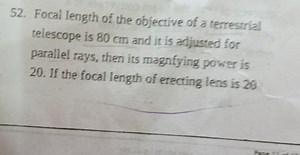 Focal length of the objective of a terrestrial telescope is 80 ... | Filo