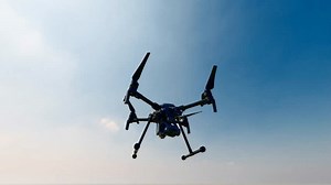 Drones hover in the sky for patrol and reconnaissance