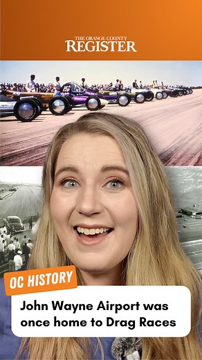 Back when the John Wayne Airport was known as the Orange County Airport, its runway was used for more than just planes. In 1950, when Santa Ana was orange groves, bean fields and a few houses, Orange County residents would pull up on a Sunday to an unused runway at the nearby airport to watch drag races. Read more at the link in our bio. 🎥: Carolyn Burt @carolynburt #orangecounty #oc #johnwayneairport #dragrace #cars | Orange County Register