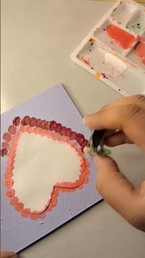 Easy Heart Canvas Painting ❤️✨ Cute DIY Gift Idea #shorts#painting #trendingshorts