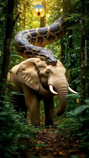 Giant Snake Attacks Baby Elephant 😱 | Unbelievable Jungle Scene | AI Wildlife Video