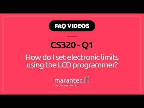 Marantec UK - FAQ Videos - CS320 - Q1. "How do I set electronic limits"