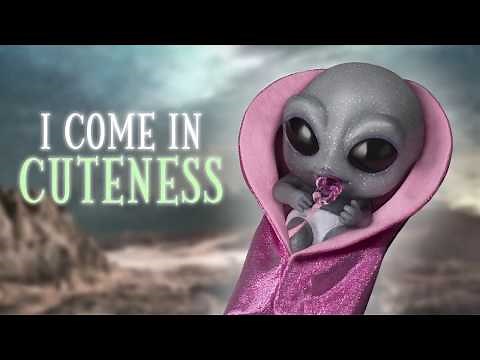 Miniature Alien Silicone Baby Collection With Glittery Skin