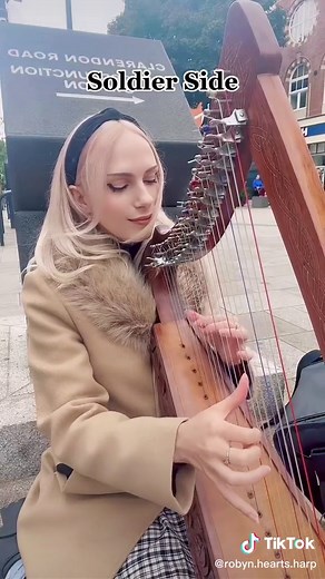Soldier Side Music Performance with Harpist