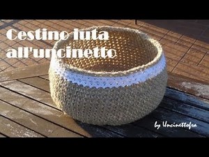 Crochet jute basket tutorial (video 2)