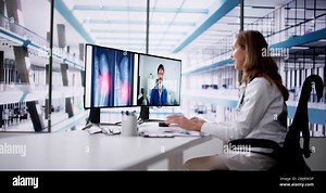 Online Video Conference With Doctor. Xray Feet Videochat Stock Photo - Alamy