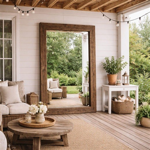 Rustic Full Length Floor Mirror, Large Wooden Frame Mirror, Farmhouse Wall Mirror, Oversized Leaning Mirror, Entryway Living Room Decor - Etsy