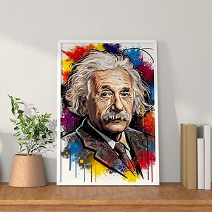 Einstein in Color - Abstract Genius Wall Art - Printable Wall Art - Popular Science - PNG Format - Trendy Prints - Etsy