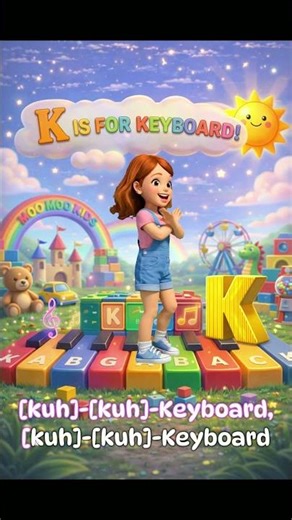🎹 K is for Keyboard! | Learn Phonics with Moo Moo Kids nursery rhymes