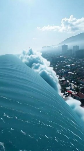 Massive Tsunami Reaches the Shore