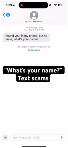 Random text from a stranger asking about your name: it’s a scam! ￼