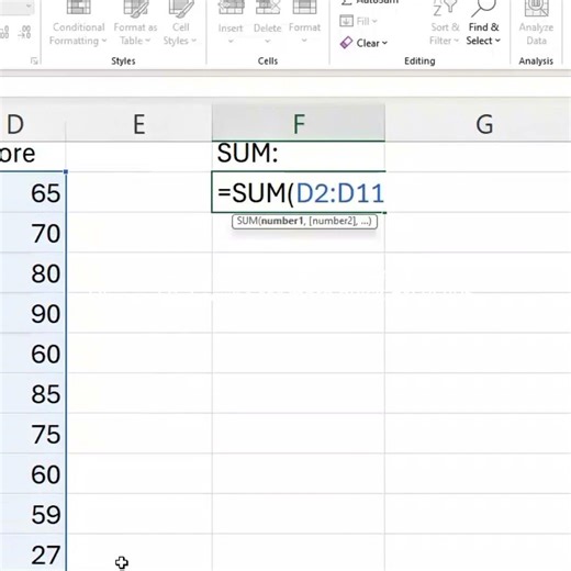 Stop Calculating Manually! Use SUM in Excel ⚡ #beginnerexcel #exceltutorial #microsoftexcel