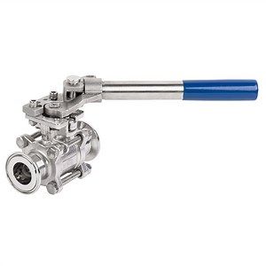 [Hot Item] 3PC Clamped End Sanitary Ball Valve with ISO 5211 Direct Mounting Pad and Spring Return Handle