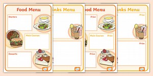 Editable Menu Writing Frame