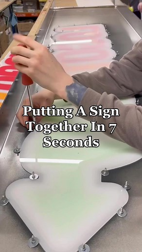 Put a sign together with us in 7 seconds 😱 #signage #toolsofthetrades #signmakertips #fyp #viral