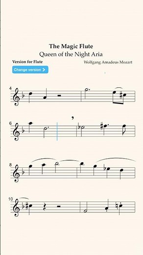 The Magic Flute by Mozart - Flute sheet music by Metronaut