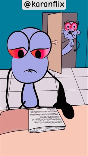 👉 “Door ki awaaz = instant topper mode 😂📚”#funny animation#funny shorts #viral shorts.