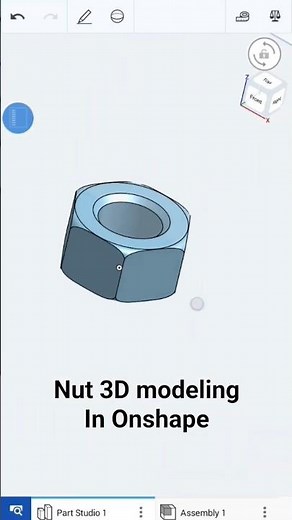 Nut 3D modelling in #onshape #shorts